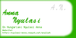 anna nyulasi business card